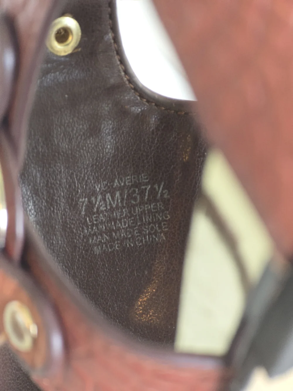 Vince Camuto | Averie Warm Brown Croc-Embossed Sandals with Gold Accents